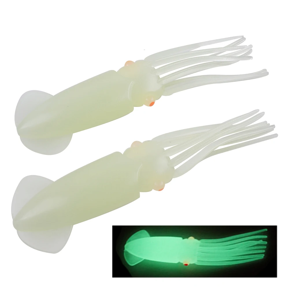 8Pcs Leuchtende Octopus Röcke angeln locken Trolling Salzwasser Glow Tintenfisch Röcke Künstliche Köder für Marlin Zufällig Thunfisch jig fishi