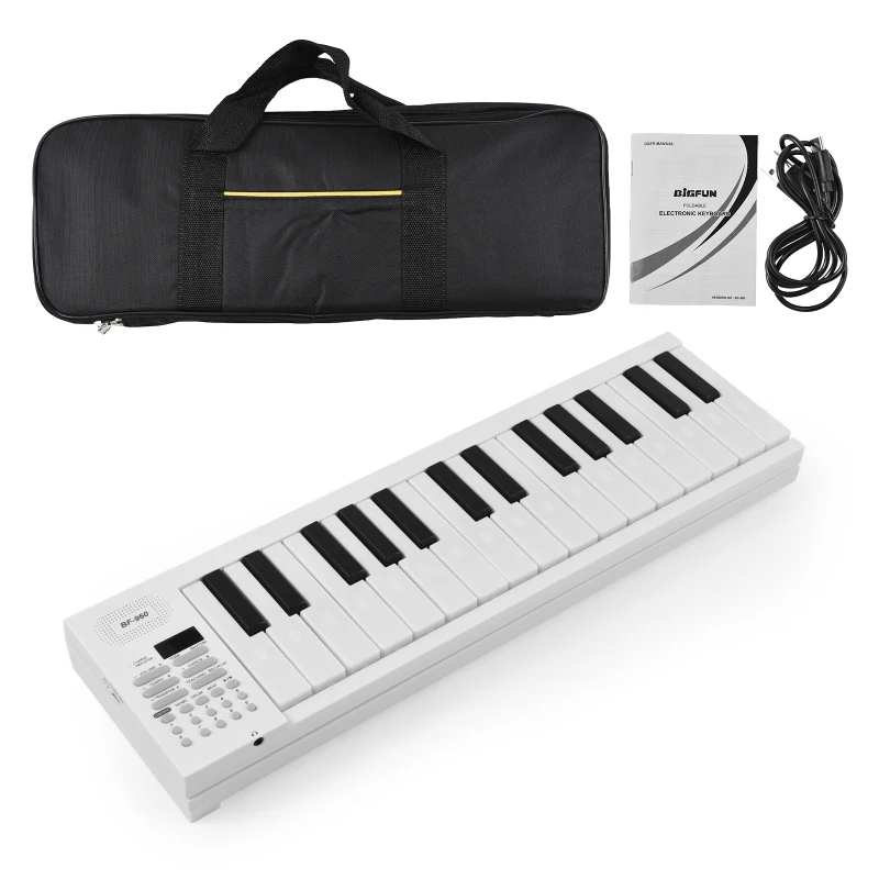 Foldable 61-Key LED Display Rechargeable Electronic Piano Keyboard