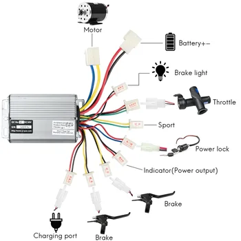 Controller per bicicletta elettrica 36V 48V 800W 1000W 30A DC spazzolato per E Bike Scooter Skateboard Parte adatta Batteria Motore Parte del motore