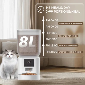 270.51oz Automatic Dog Feeder with Key Control Furpipi Manufacture User-Friendly Time Setting Food Feeder Dispenser for Dog Cat 2