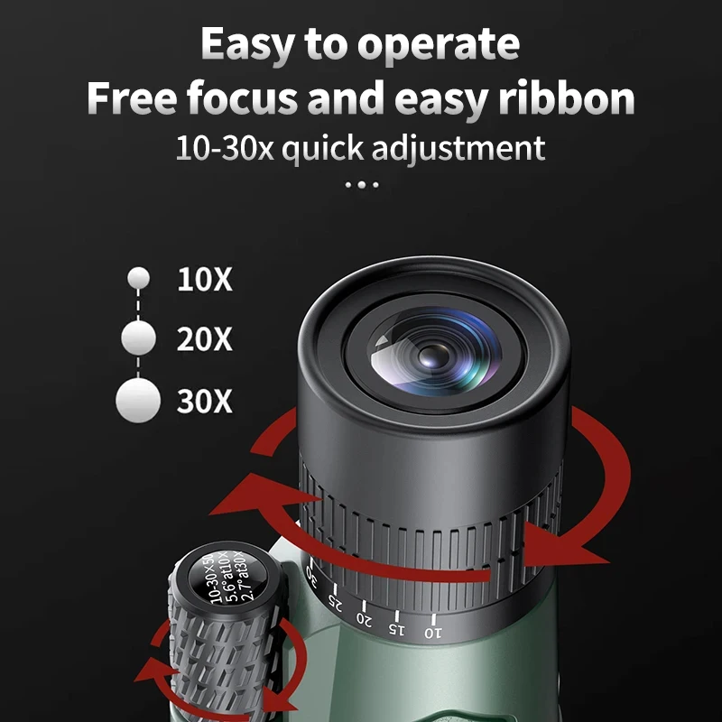 10-30x50 Zoom Telescope Astronomical Monocular Camping Equipment HD Spotting Scope with Phone Adapter Tripod for viewing 5