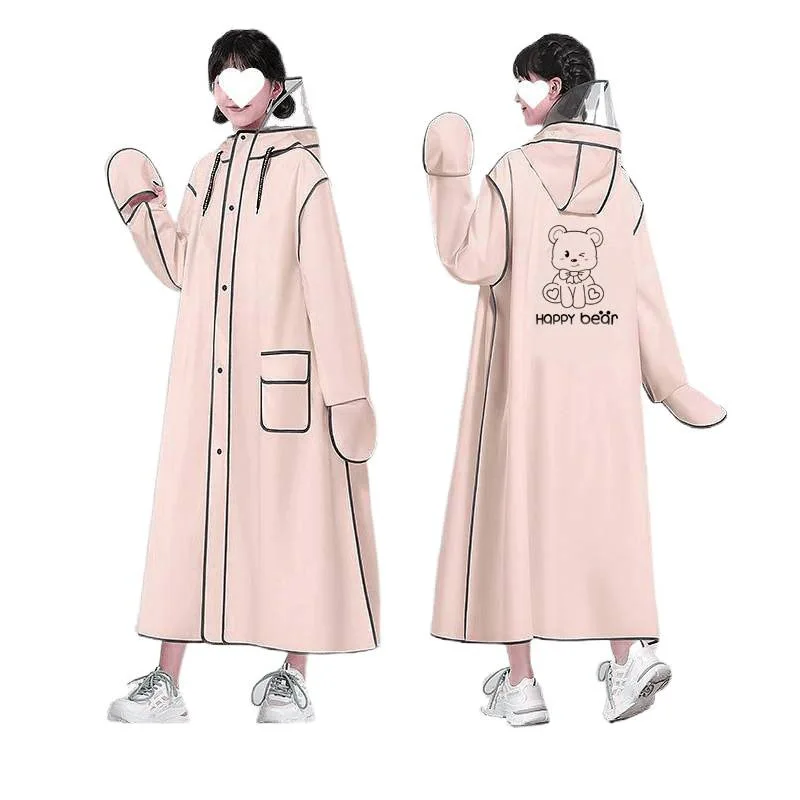 롱 유니섹스 전기 자전거 레인코트 전신 자전거 라이딩 커버 발 보호대 신형 성인용 PVC 방수 사이클링 레인...