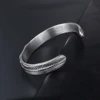 Fashion Retro Personality Eagle Bracelets Punk Trend 316L Stainless Steel Feather Open Bracelet for Men Women Jewelry Wholesale 5