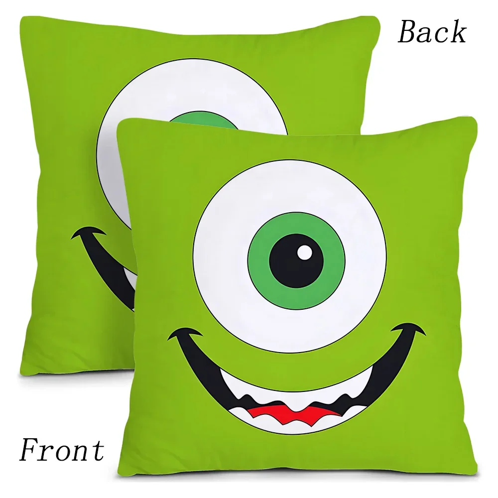 Cartoon Monsters, Inc. Pillow Covers Sofa Decorative Home Double-sided Printing Short Plush Cute Cushion Cover