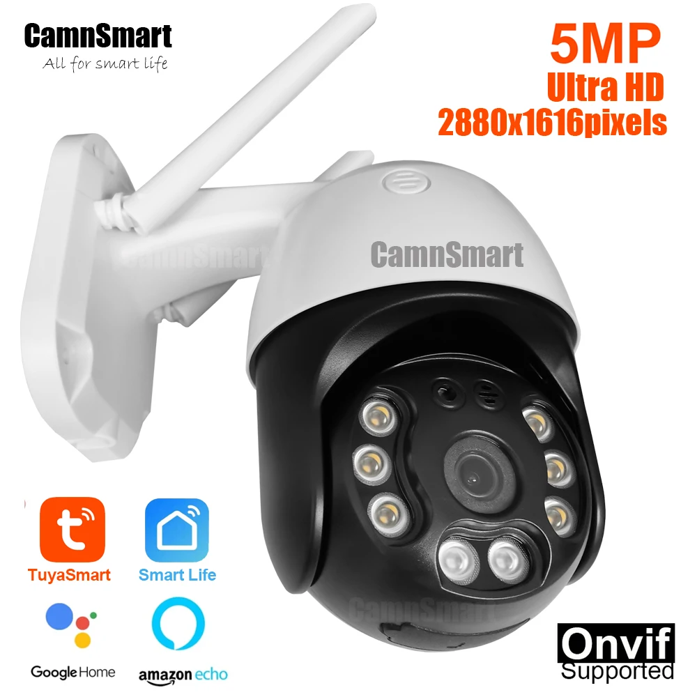 Tuya 5Mp Telecamera Di Sicurezza Wireless Per Esterni Camma Esterna Alexa Google Home Cctv Kit Di Sorveglianza E See By Mobile Onvif Nvr Set