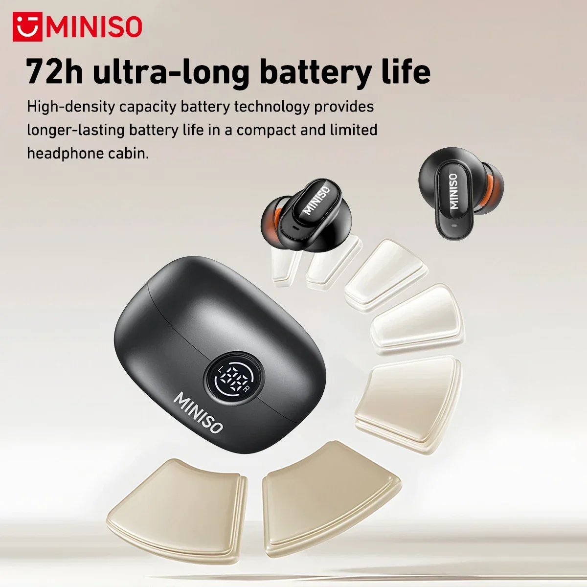 รูปสินค้า หูฟังไร้สาย MINISO MS105 นุ่มสบาย กันน้ำ IPX5