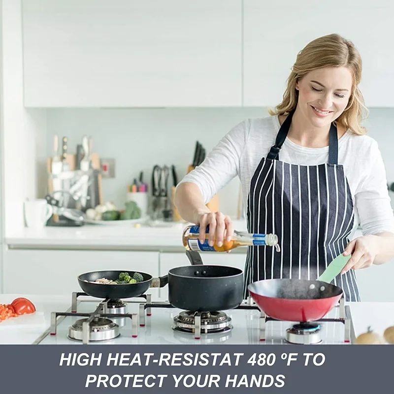 Pot handle grip pad Silicone Hot Handle Holder Potholder Rubber Pot Handle Sleeve for Cast Iron Pans Metal Frying Pans Skillets Coaster Brushe Cover
