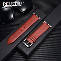 Elegant Blue Genuine Leather Watch Band - Premium Strap Collection - 42mm 44mm 45mm (Red - s)