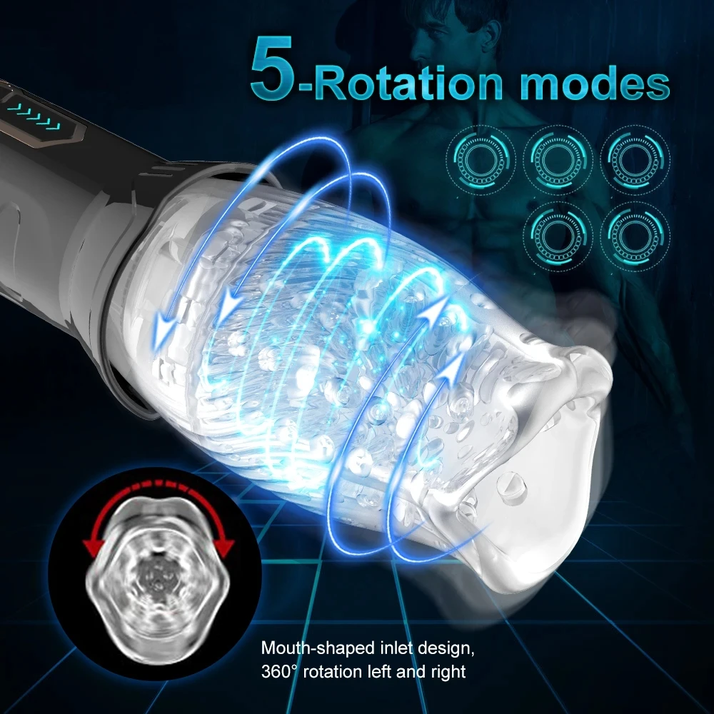 Automatic Male Masturbator Rotation Silicone Vagina Vibrator Electric Pocket Pussy For Penis Male Piston Automatic Mastubator male masturbator male masturbator cup male masturbation aid