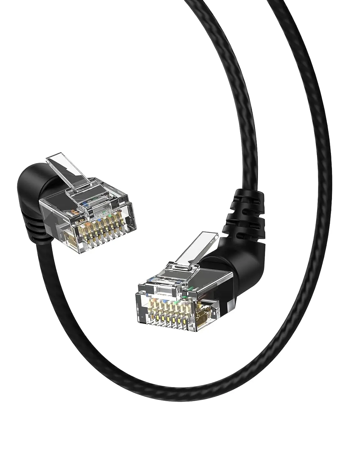Nku CAT6A Cable UTP Booted 360° Rotation RJ45 Connector 32AWG