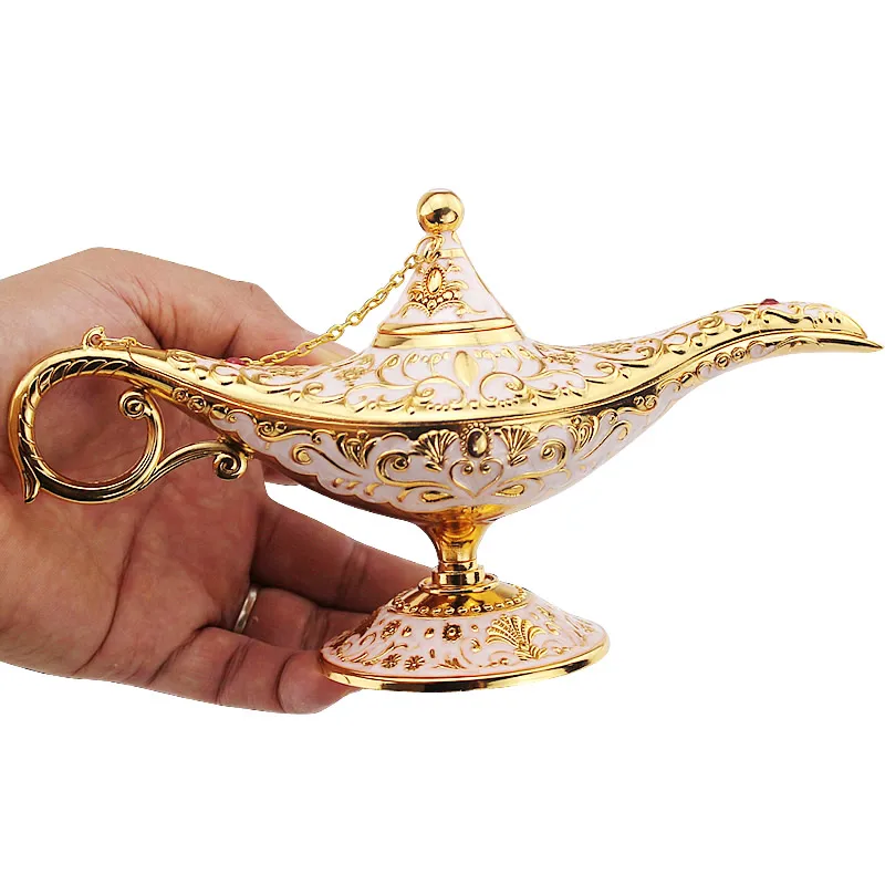 Aladdin Magic Lamp Tradizionale Hollow Out Fiaba Aladdin Genie Lamp Vintage Retro Toy Home Decor Ornamenti Teiera Vintage