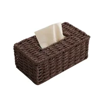 Handmade Woven Paper Box Napkin Paper Box Household Tissue Box Rattan Woven Paper Box Creative Tissue Tube Woven Basket 2