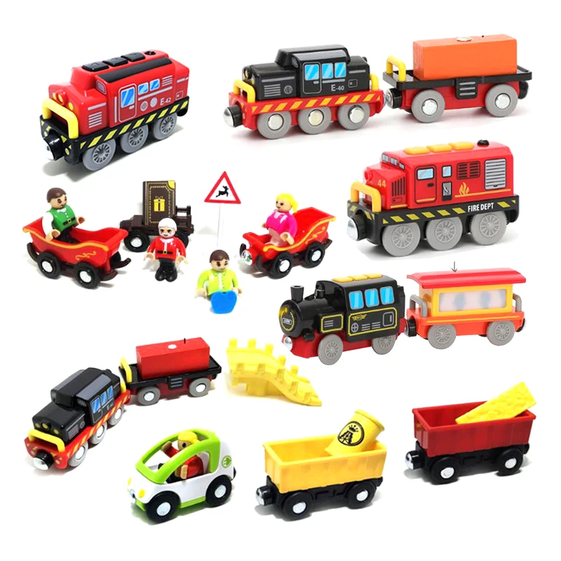 New Style Kids Electric Train Toys Slot Magnetico Diecast Giocattolo Elettronico Regali Di Compleanno Per Bambini Fit Track Pista Di Legno W615
