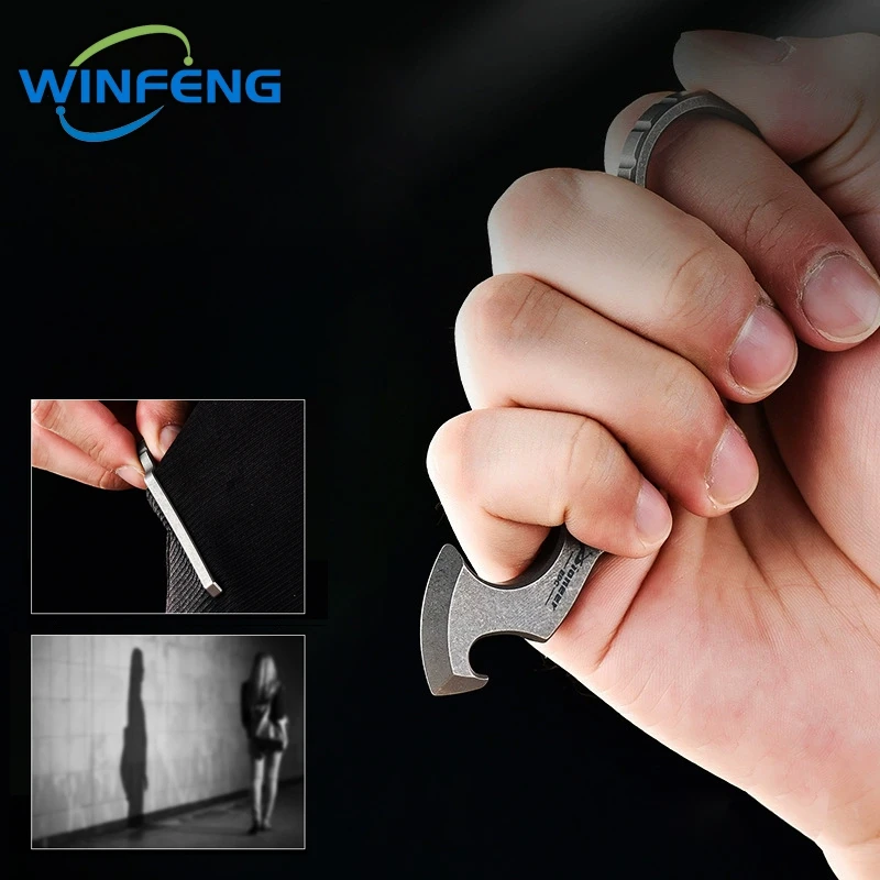 Multi-functional Titanium Alloy Crowbar Bottle Opener Self Defense EDC Tools Emergency Glass Breaker Survival Supplies