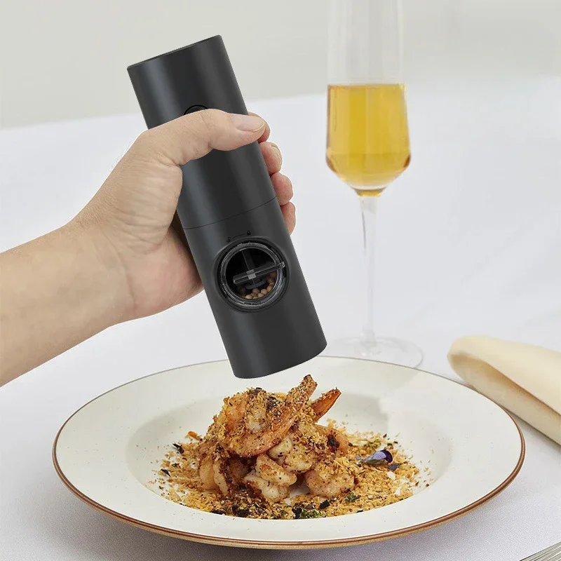 

Electric Salt And Pepper Grinder With Adjustable Coarseness Refillable Mill Battery Powered Kitchen Automatic Gadget
