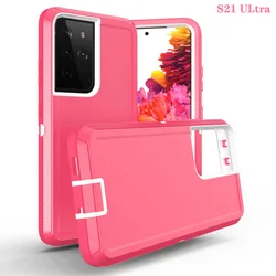 Heavy Duty 3 - in - 1 Shockproof Armor and Dustproof Phone Case for Galaxy Note 8 (Rose Red)