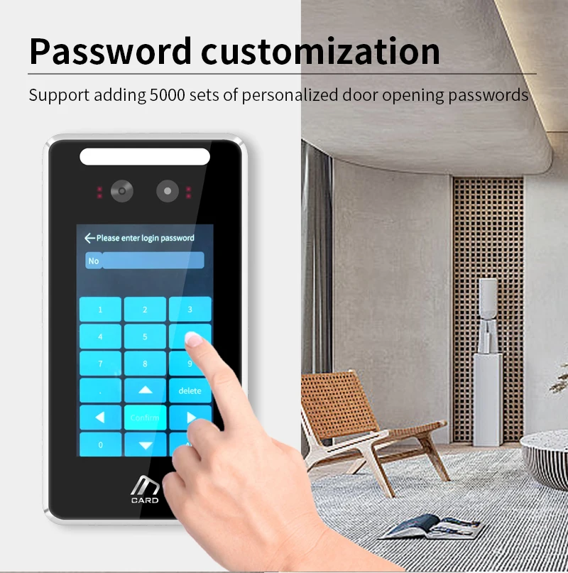 4 inch TCP/IP WIFI Dynamic Face Recognition Access Control Attendance Machine Fi