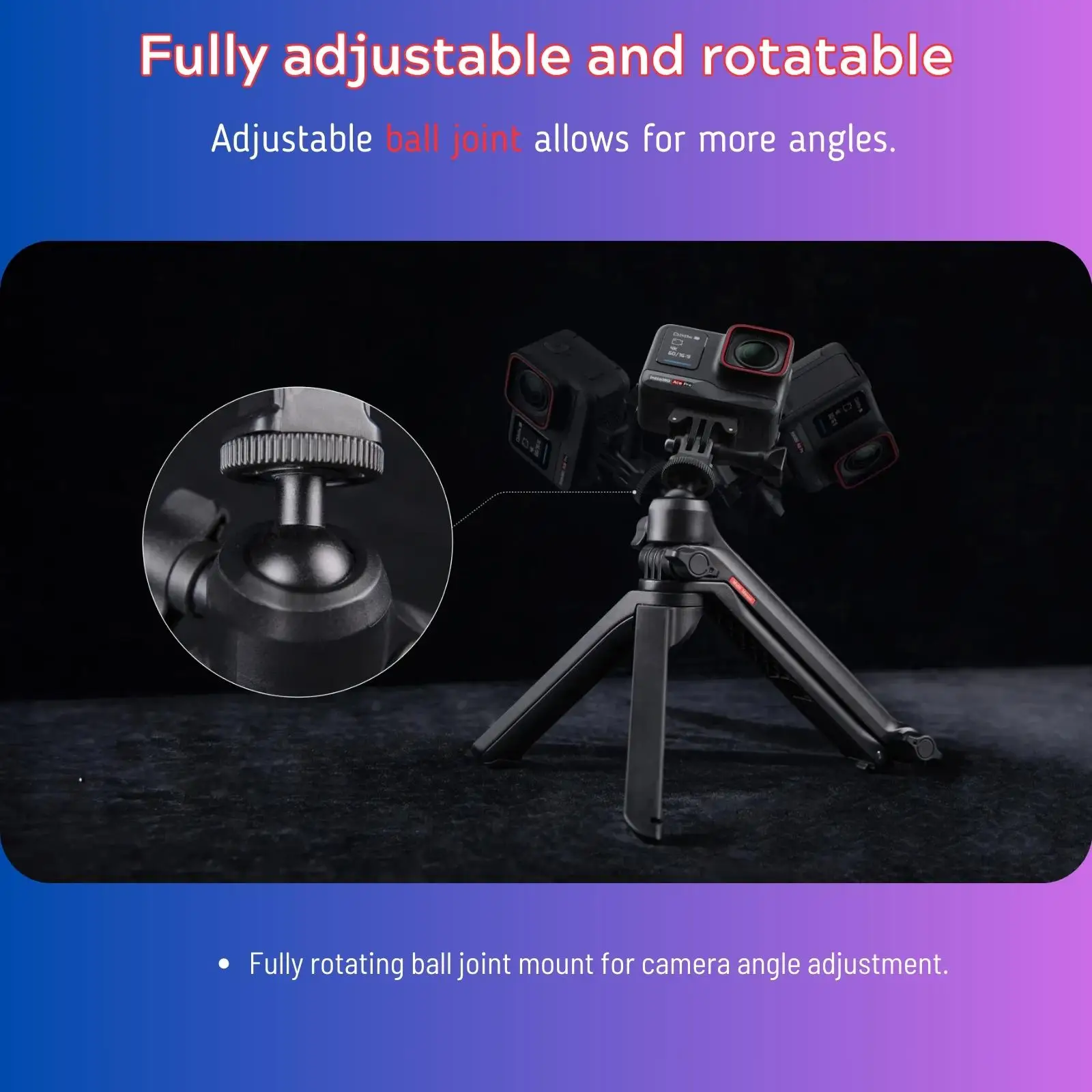 Insta360 マルチマウント 3方向セルフィースティック三脚 マジック