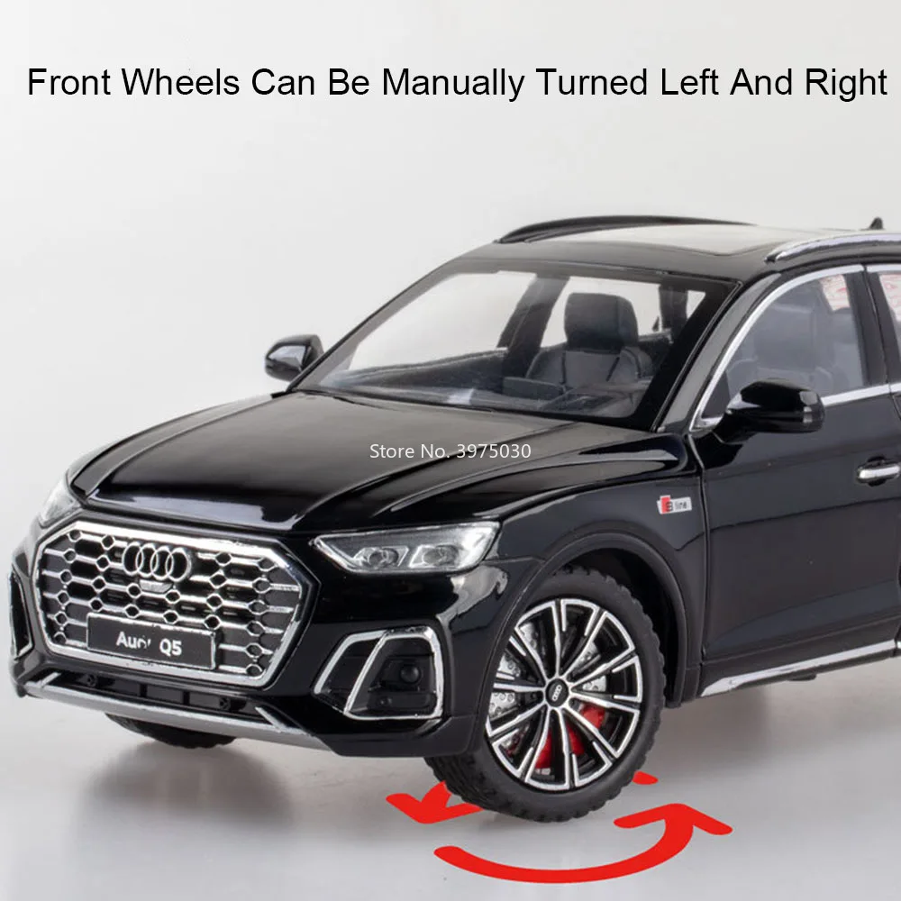 Audi Q5 Die-Cast Toy Car with Light and Sound - 1:24 Scale Model, Six Opening Doors, Pull-Back Feature
