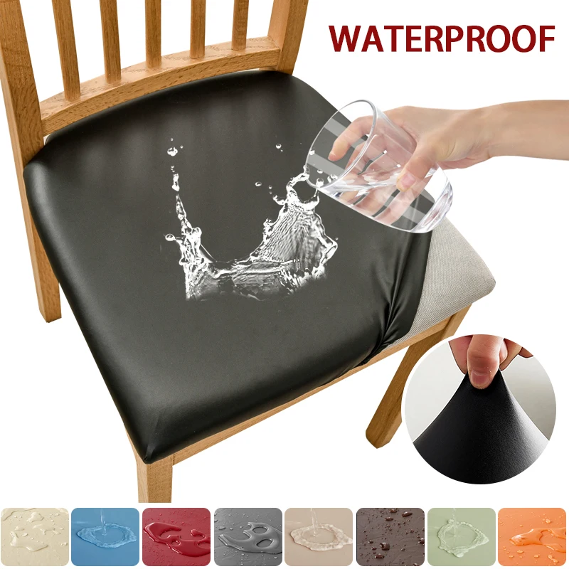 Pu Leather Dining Room Chair Seat Cushion Cover Chair Cushion Cover
