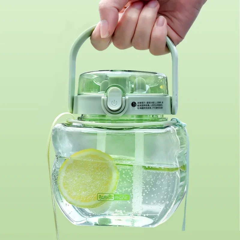 

Подставка для воды высокой степени, милая вместительная переноска для воды с соломинкой, красная, плоская, трехцелевая, для студентов