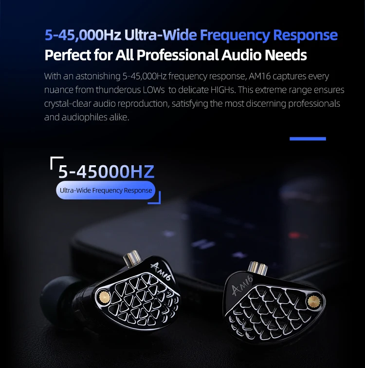 16BA Balanced Armature In-Ear Earphone Tuning HiFi Bass Enhanced Headphones 2PIN Replaceable Cable_voghion.com