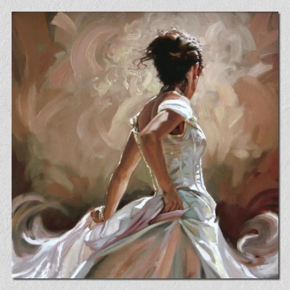 

Oil Painting Art Women Portrait Picture to Canvas High Quality Hand Painted Breeze Impressionist Artwork for Bedroom Decor