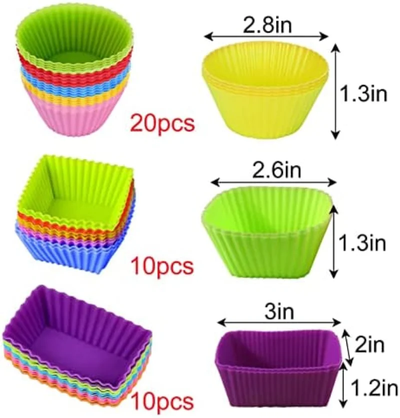 DGYJJZ 50Pcs Silicone Lunch Box Dividers Bento Box Accessories Silicone  Cupcake Liners, Lunch Box Accessories with 10pcs Food Picks