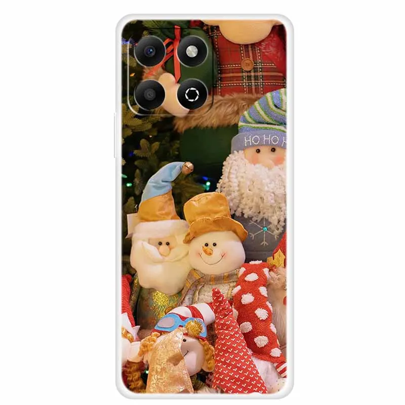 Festive Clear Silicone Phone Case - Soft TPU Christmas Design