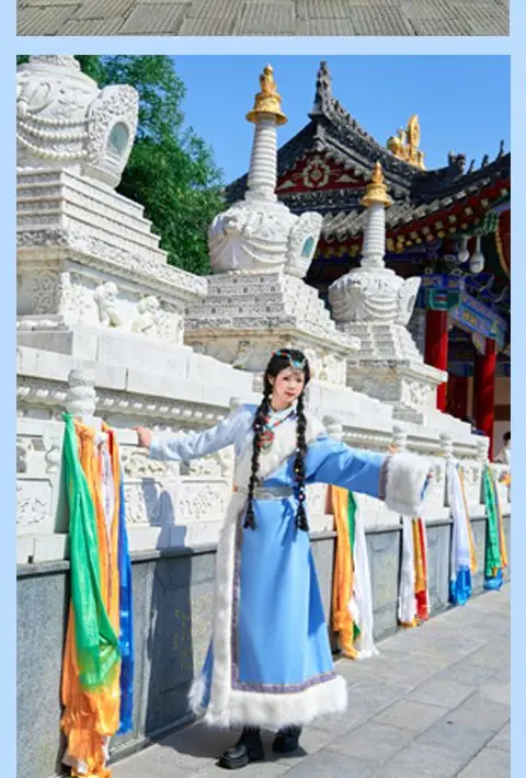 

New Parent-Child Clothing Tibetan Robe Internet Famous Photo Taking Women's Lhasa Travel Photography