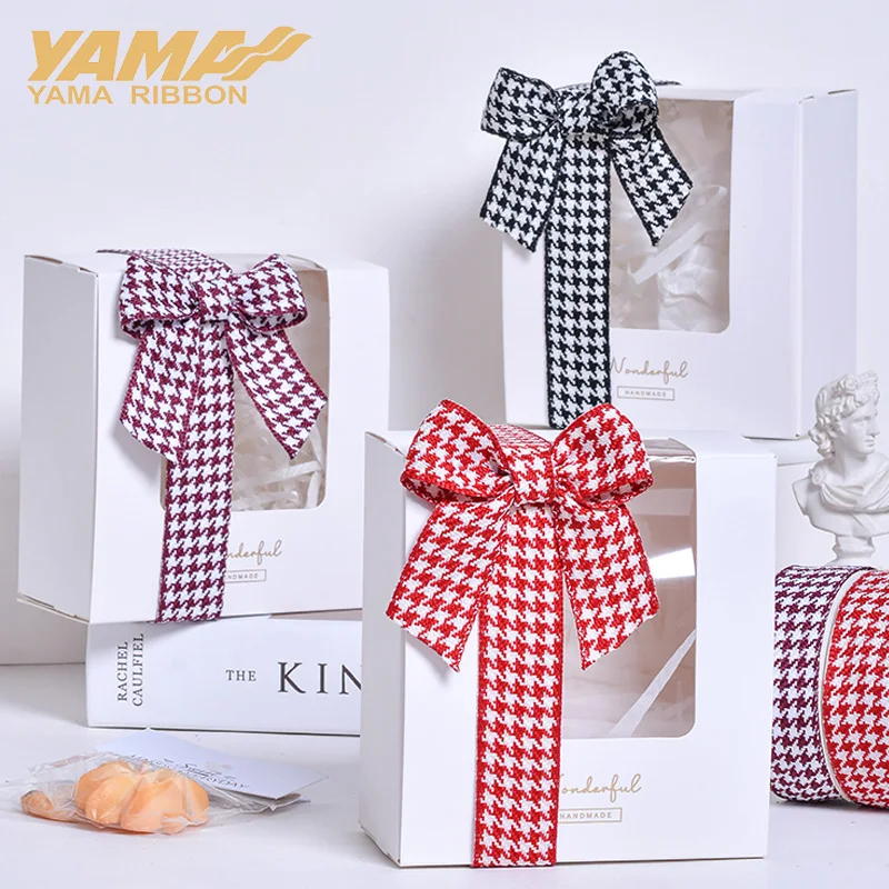 YAMA Houndstooth Ribbon 10yards/roll 16 25 38mm Ribbons DIY Crafts