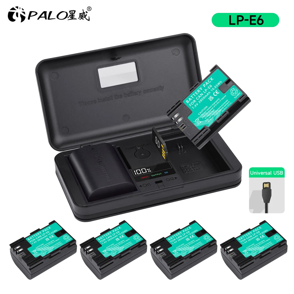 Lp-E6 Lp-E6N Batteria E6 Per Canon Eos R5C R5 R6 R 5D Mark Iv 5D Mark Iii 5D Mark Ii 6D Mark Ii 7D Mark Ii 5Ds 5Ds R 80D 70D 60D