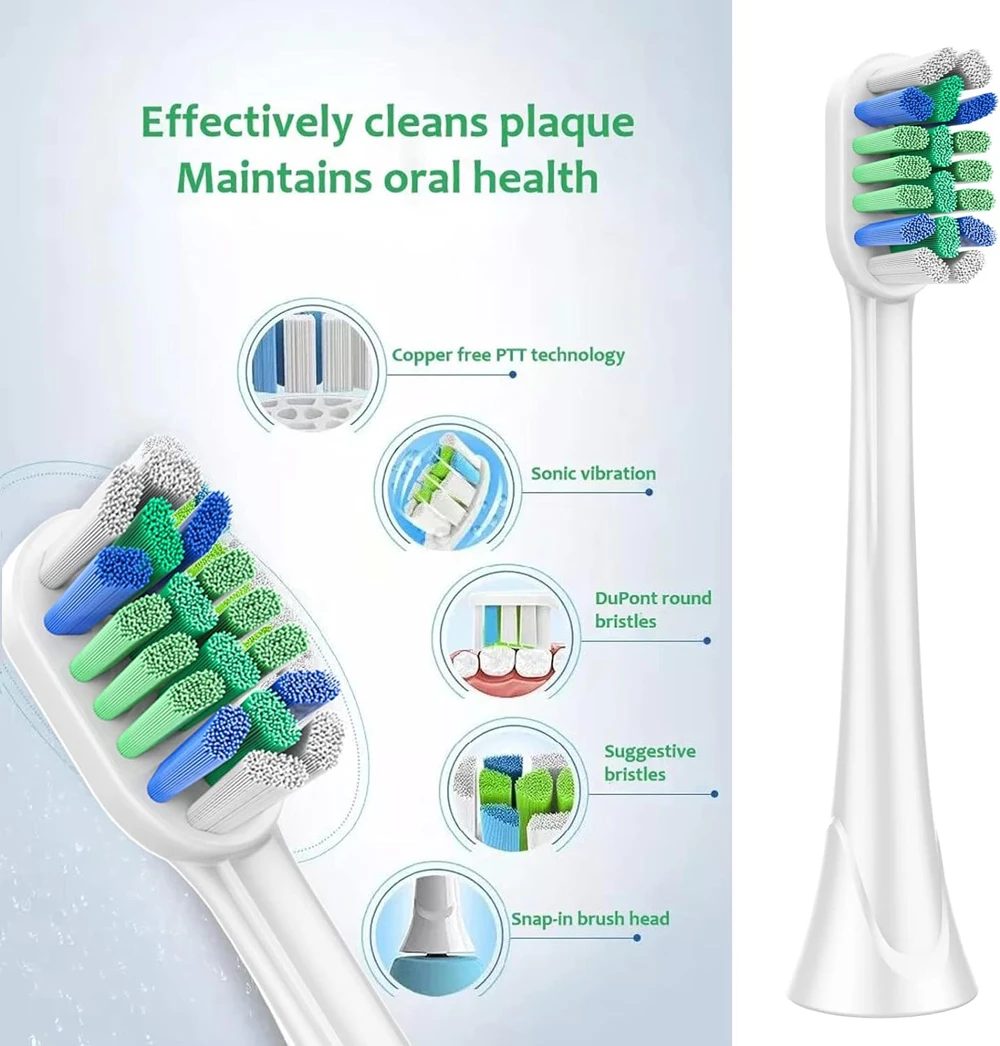 Replacement Toothbrush Heads Compatible Philips Sonicare C3 C2 G2 Electric Brush Heads Sonicare C2 Plaque Control toothbrush heads