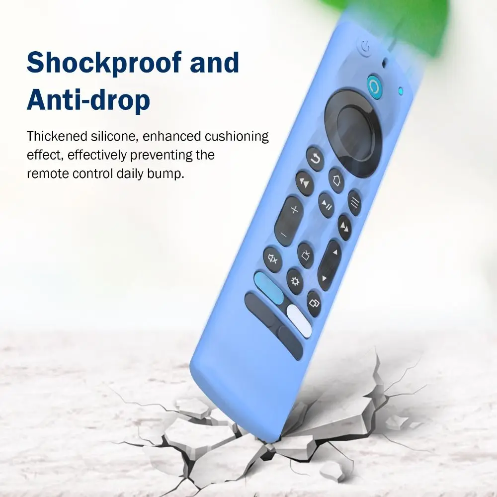 Shookproof Remote Control Case Durable with Lanyard Waterproof Case Dirt-resistant Silicone for Alexa Voice Fire TV Stick 4K 2nd silicone remote case silicone remote cover silicone remote sleeve remote controller cover silicone case protector