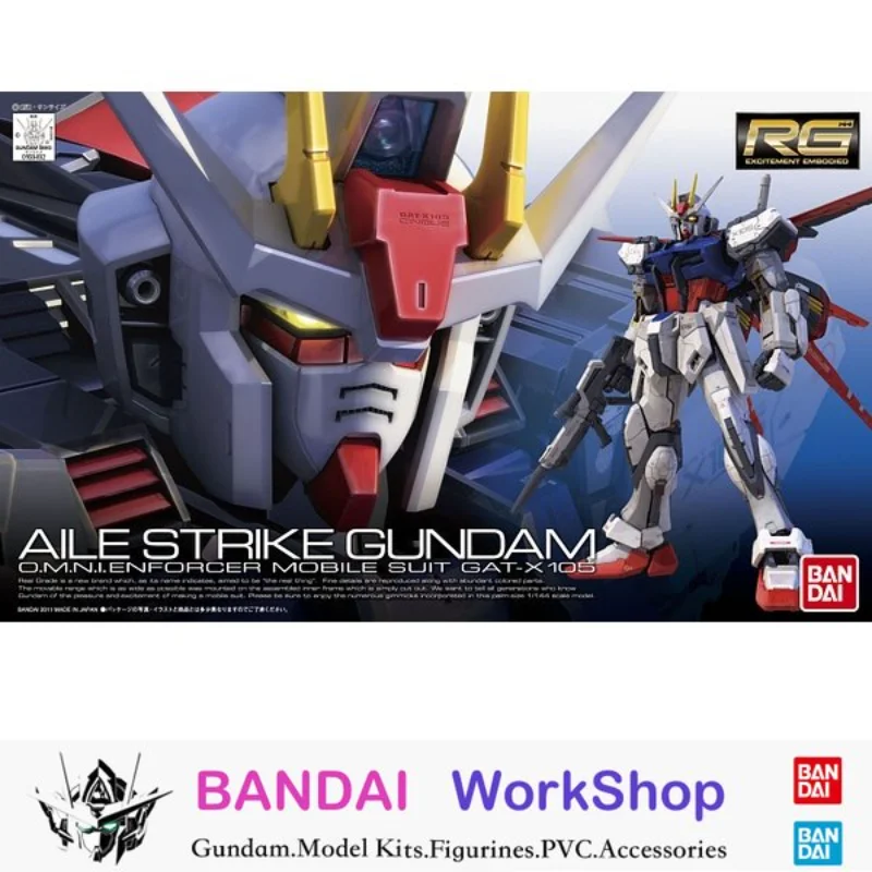 

Bandai Original Gundam 1/144 RG 03 GAT-X105 Aile Strike Gundam Action Figure Assembly Model Kit Collectible Gifts