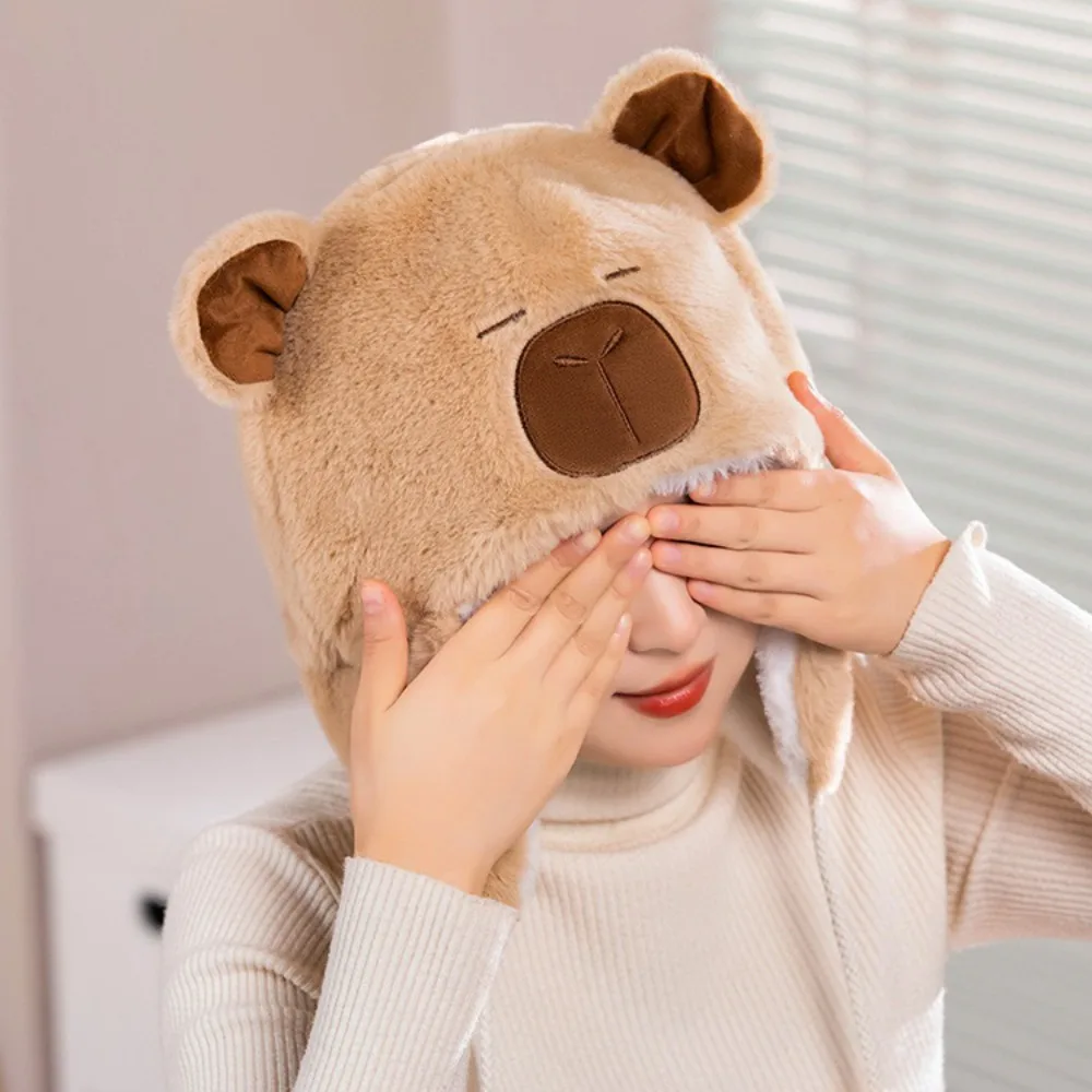 Capybara with a Knitted Hat and Antlers is Enjoying a Beautiful Snowfall in Winter Stock Image - Image of wintertime, holiday: 351171983