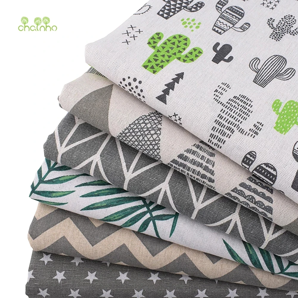 Chainho,Printed Cotton Linen Fabric,DIY Sewing Quilting Material,Cloth For Table,Sofa,Curtain,Bag,Cushion,Furniture Cover,15CL13