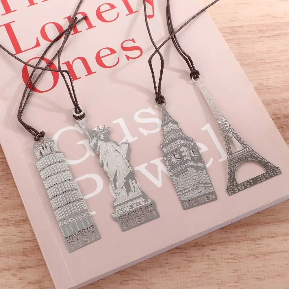 Metal Big Ben Bookmark Vintage Eiffel Tower European Bookmark Statue of Liberty Mark Page Building Book Mark Learn Supplies