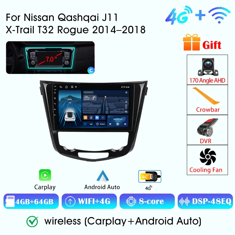 Android 16 Autoradio Per Nissan Qashqai J11 X-Trail T32 Rogue 2014-2018 Stereo GPS Lettore Video Multimediale Carplay Auto HeadUn 34 Android 16 Autoradio Per Nissan Qashqai J11 X-Trail T32 Rogue 2014-2018 Stereo GPS Lettore Video Multimediale Carplay Auto HeadUn 34