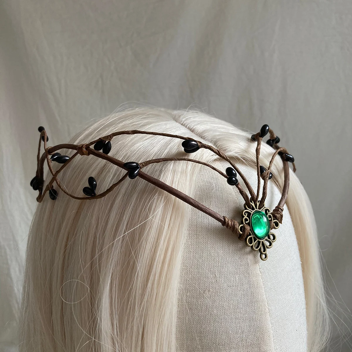 

Elvish Headpiece Forest Woodland Tiara Witch Crown Elf Forehead Jewelry Fairycore elven Circlet Crown Medieval Hair Accessories