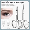 KK Eyebrow Scissors 2 in 1 Curved Blade Stainless Steel Makeup Professional Precision Beard Trimmer  Eyelash Hair Removal Tools 2