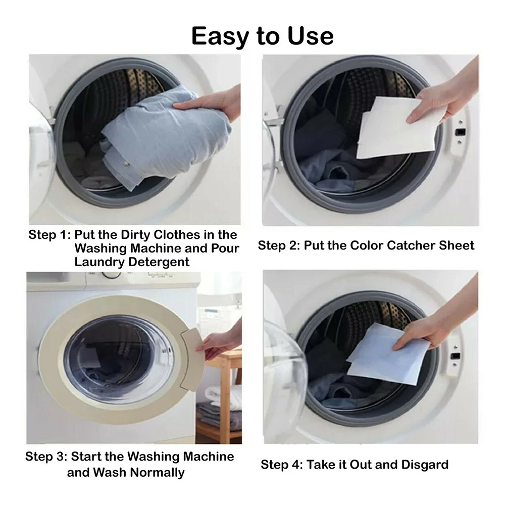 100Pcs Color Catcher Sheet Laundry Anti-Cross-Dyeing