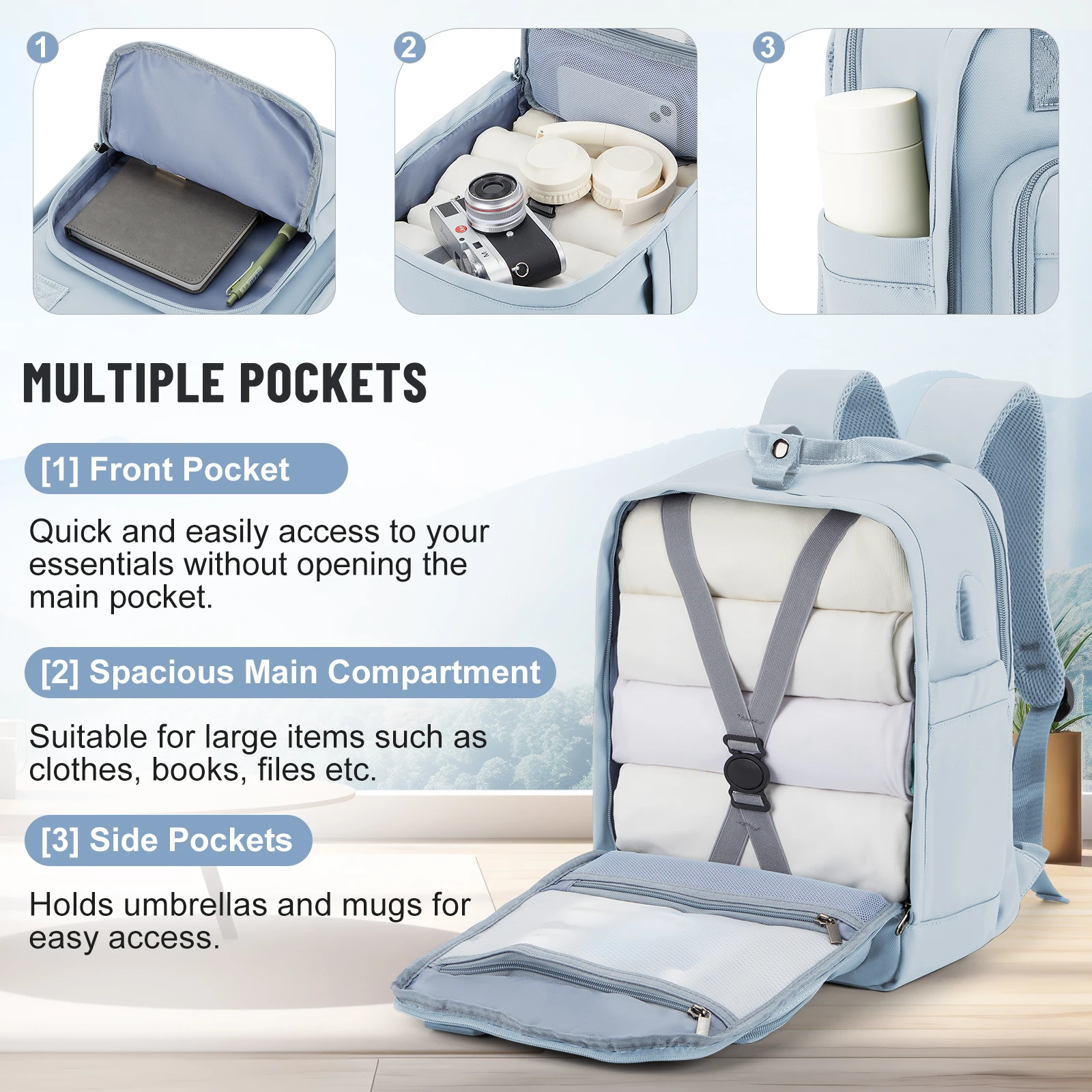 Carry on mochila viaje cabina avion 40x20x25 Women Hand Luggage Backpack College Girl School Notebook Backpack, Weekend Backpack