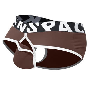 Intimo da uomo a vita bassa slip aperti sul davanti Lingerie maschile con custodia rimovibile mutandine senza schienale 1