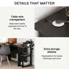 L Shaped Computer Desk with Open Shelves Corner Design Space Saving Furniture Home Office Organization 4