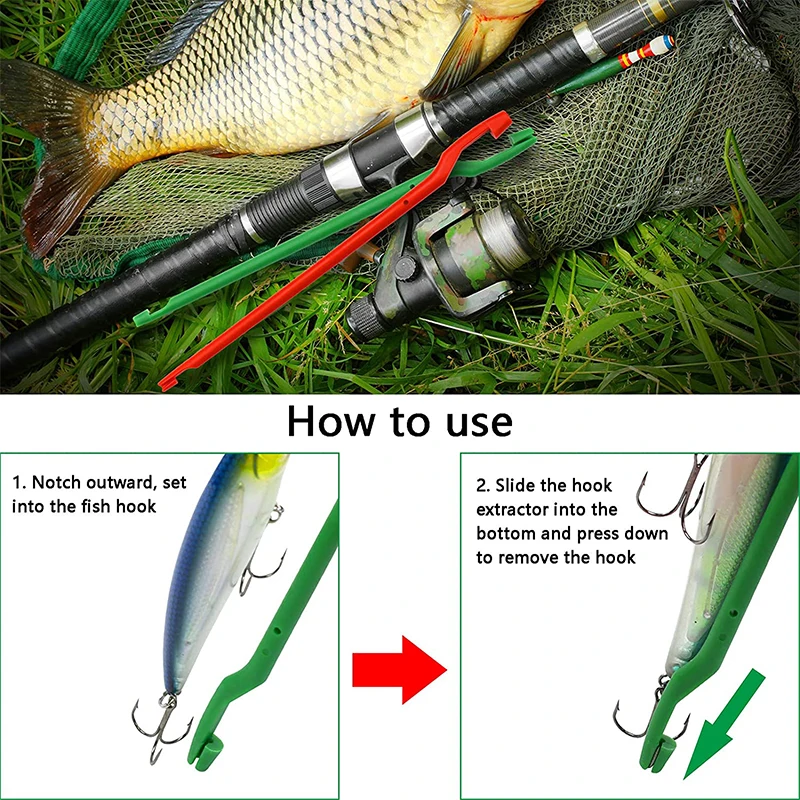 3Pcs Fish Hook Remover Tool Fishing Disgorger Plastic Portable
