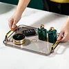 Rectangular Tray, Light Luxury European Style Household Tea Cup, Water Cup, Tea Plate, Plastic Handle Plate In Beauty Salon 3