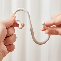 3pcs S-Shaped Hook Soft Buckle Design Portable Multi-purpose Easy Twist Hanging Hook Kitchen Bathroom Bag Clothes Hanging Rack 2
