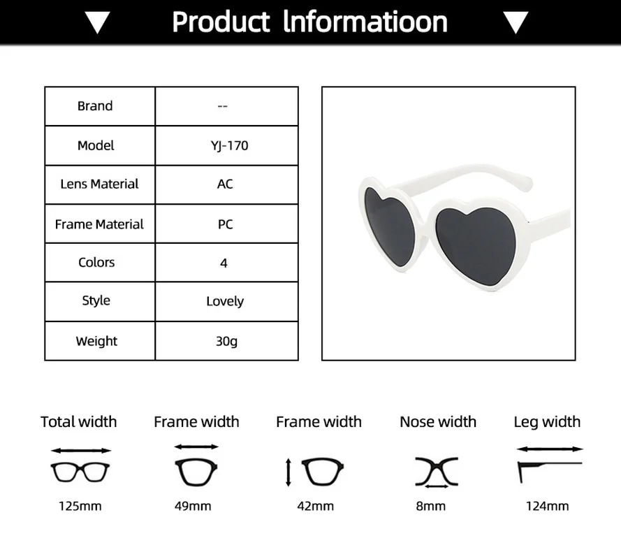 Fashion Heart Shaped Sunglasses for Children Black Red Small Frame Sun Glasses Vintage Boys Girls Kids Child Oculos De Sol