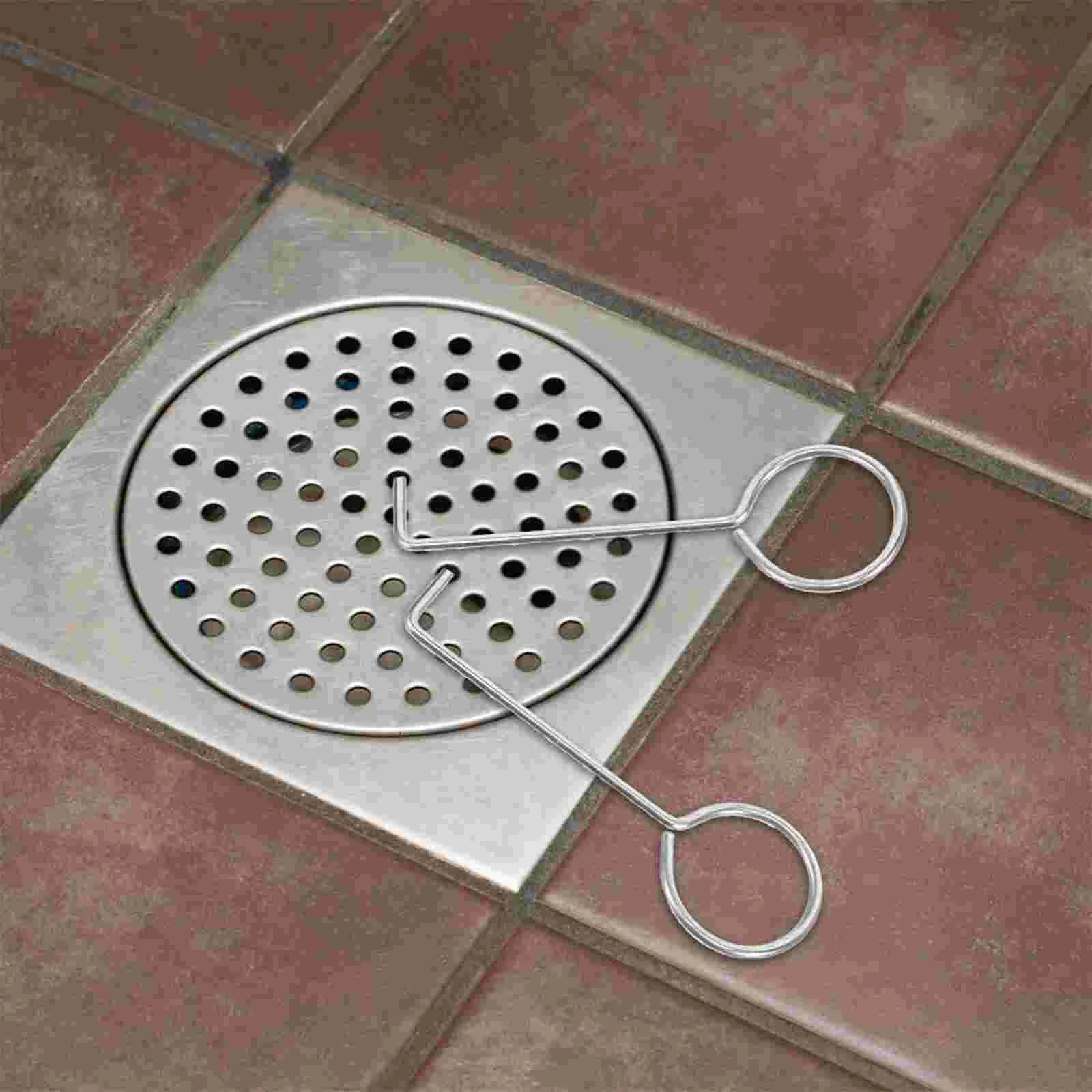 10 Pcs Strainer Sink Floor Drain Handle Hook Tub Removal Tools Lifting Hooks Stainless Metal Strainer Filter Tub Removal Tools drain removal tool